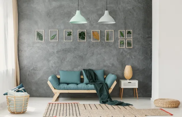 Sala de estar pintada com suvinil cimento queimado