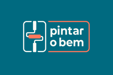 Imagem com fundo azul e logo do pintar o bem