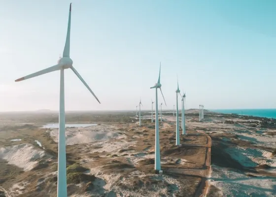 area com turbina eolica Área com turbinas eólicas